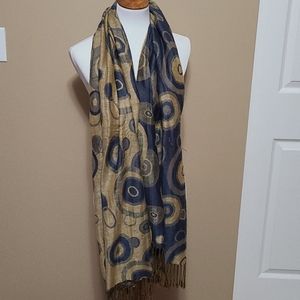 Scarf blue and gold REVERSIBLE!